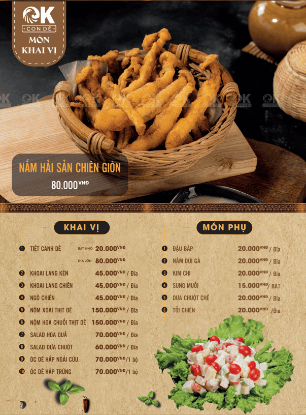 Thực đơn OK con dê